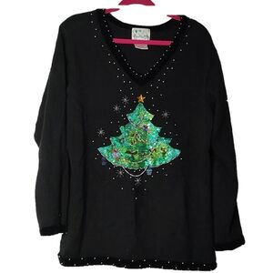 The Quacker Factory Vintage Ugly Christmas Sweater Size L